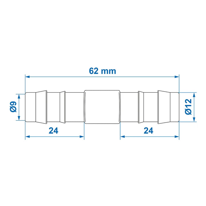 ProPlus Slangtule recht 12mm 2 stuks in blister