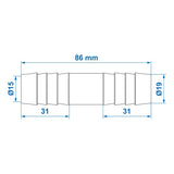 ProPlus Slangtule recht 19mm in blister