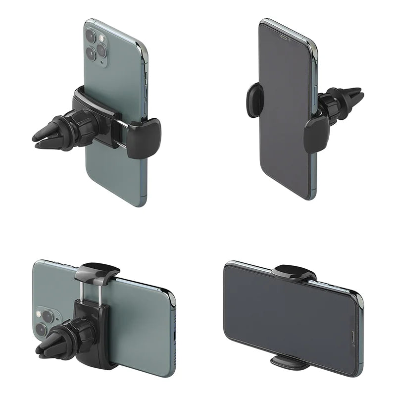 Universele smartphone houder met veer voor ventilatierooster