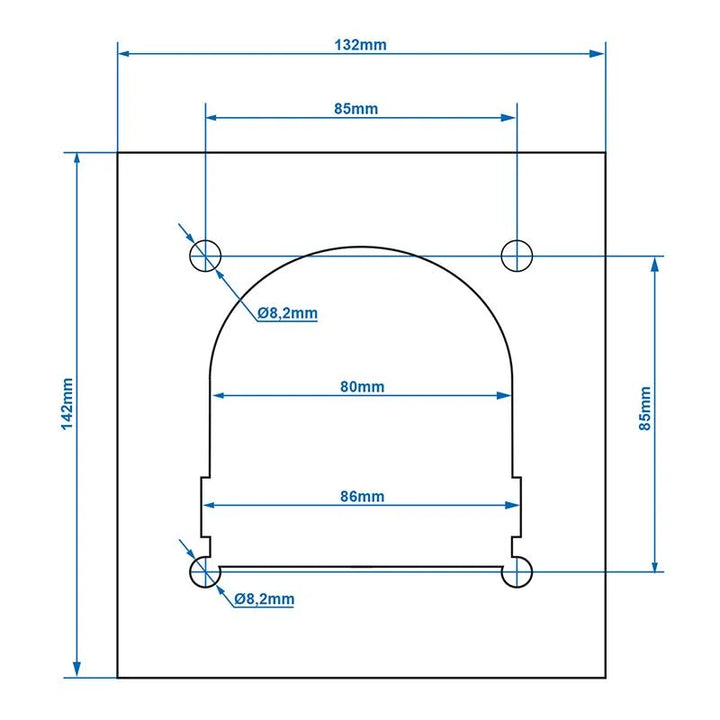 ProPlus Montageplaat voor sjoroog enkel 142x132mm