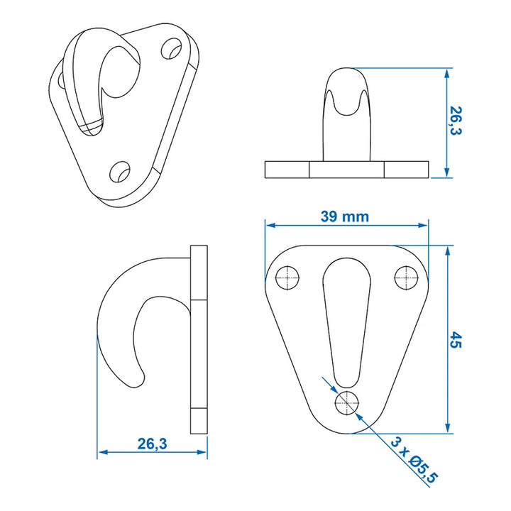 ProPlus Touwhaak kunststof 45x39mm