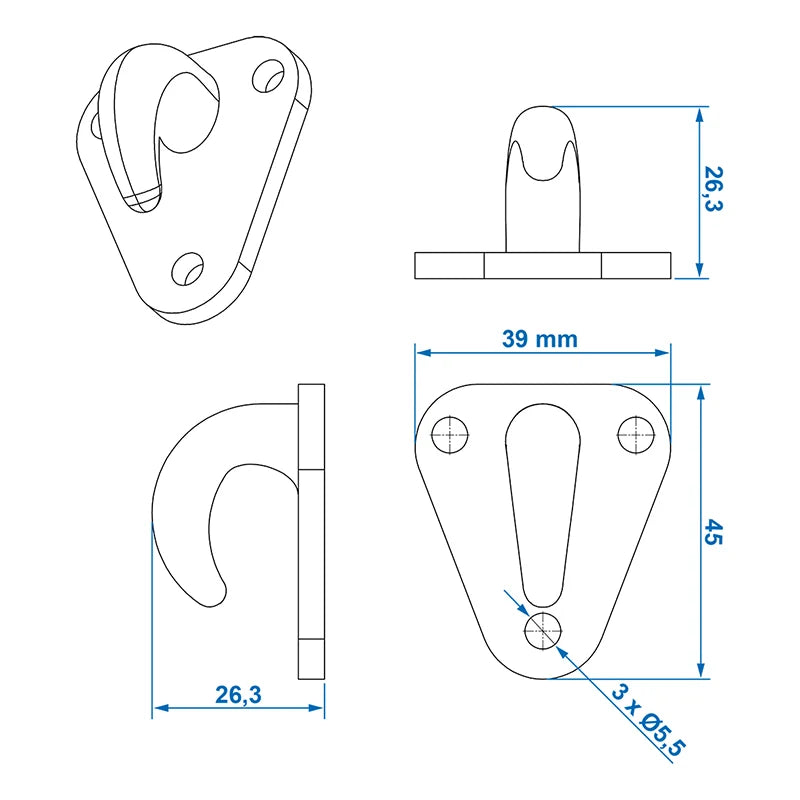 ProPlus Touwhaak kunststof 45x39mm