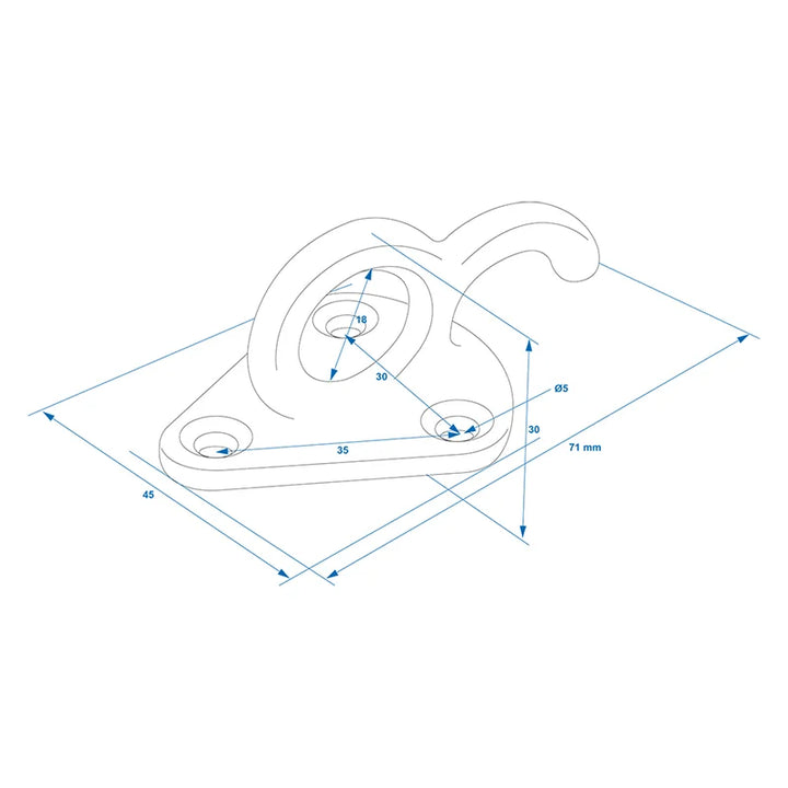 ProPlus Touwhaak metaal met oog 70 x 45 mm