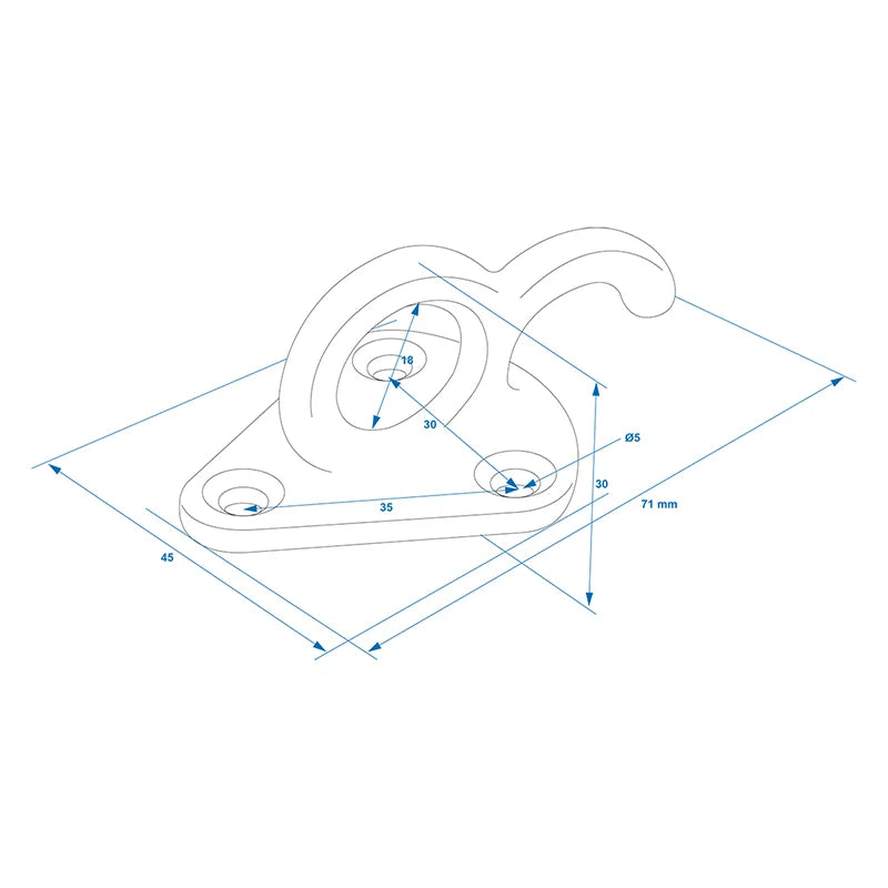 ProPlus Touwhaak metaal met oog 70 x 45 mm