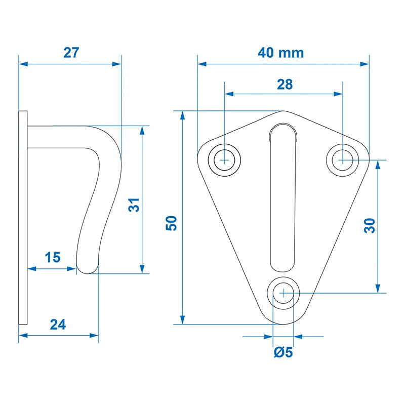 ProPlus Touwhaak metaal 40x45mm gelast