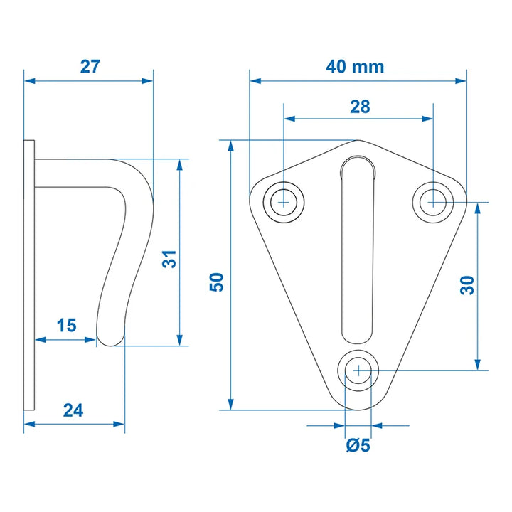 ProPlus Touwhaak metaal 40x45mm gelast
