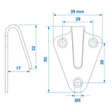 ProPlus Touwhaak metaal 40x45mm gebogen