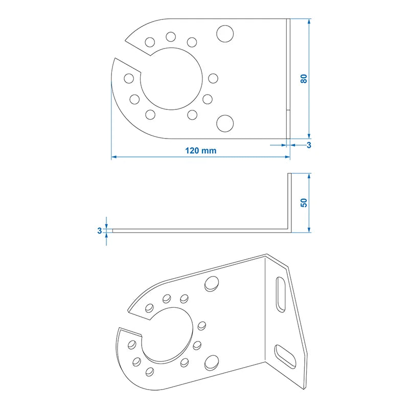 ProPlus Stekkerdooshouder metaal gehoekt 8 x 5 cm