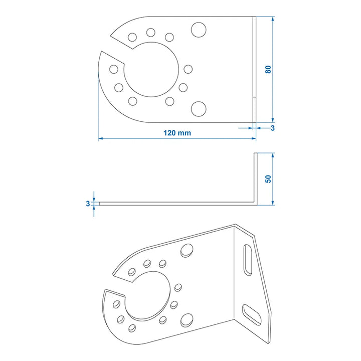 ProPlus Stekkerdooshouder metaal gehoekt 8 x 5 cm
