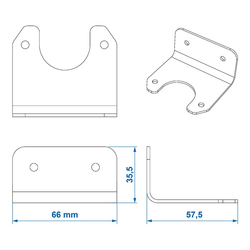ProPlus Stekkerdooshouder metaal gehoekt 6,6 x 5,7 cm