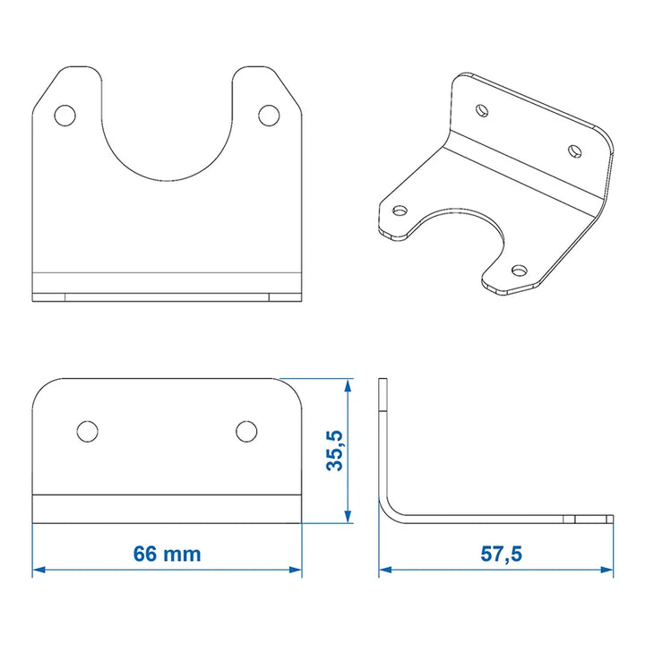 ProPlus Stekkerdooshouder metaal gehoekt 6,6 x 5,7 cm