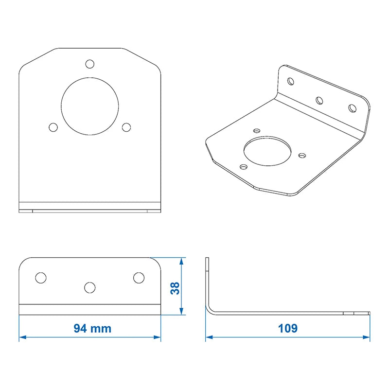 ProPlus Stekkerdooshouder metaal gehoekt 9,4 x 10,9 cm