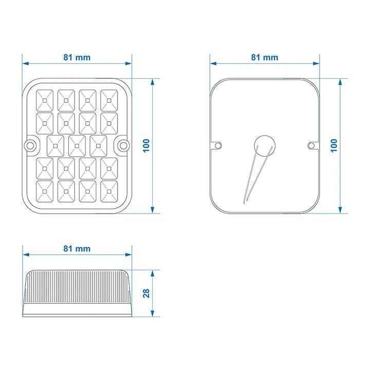 ProPlus Mistachterlicht 100x81mm 19LED