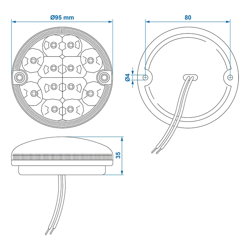ProPlus Mistachterlicht 95mm 12LED
