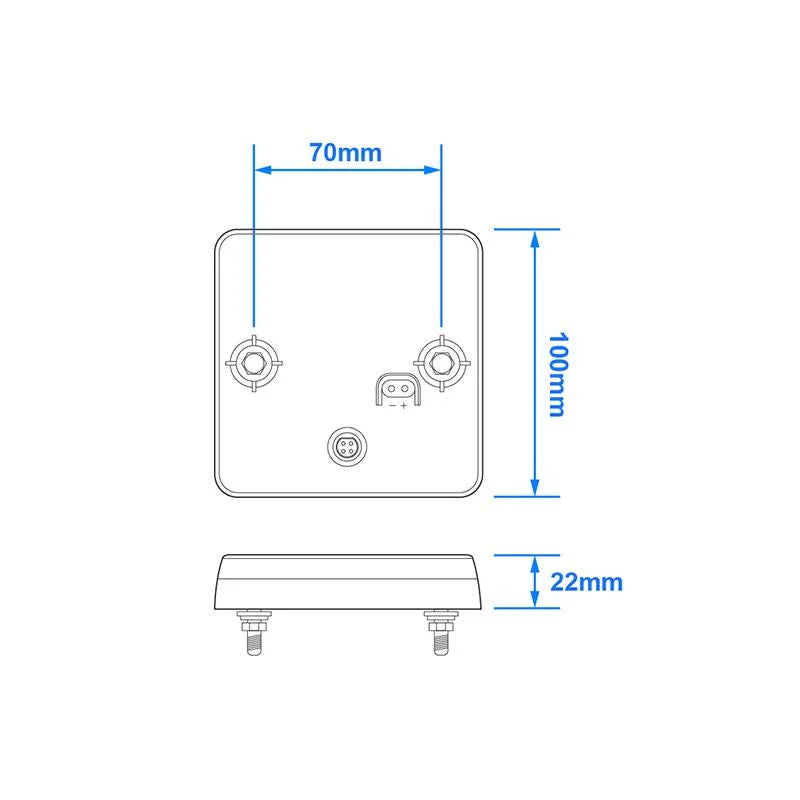 ProPlus Achterlicht 12/24V 4 functies 100x100mm LED