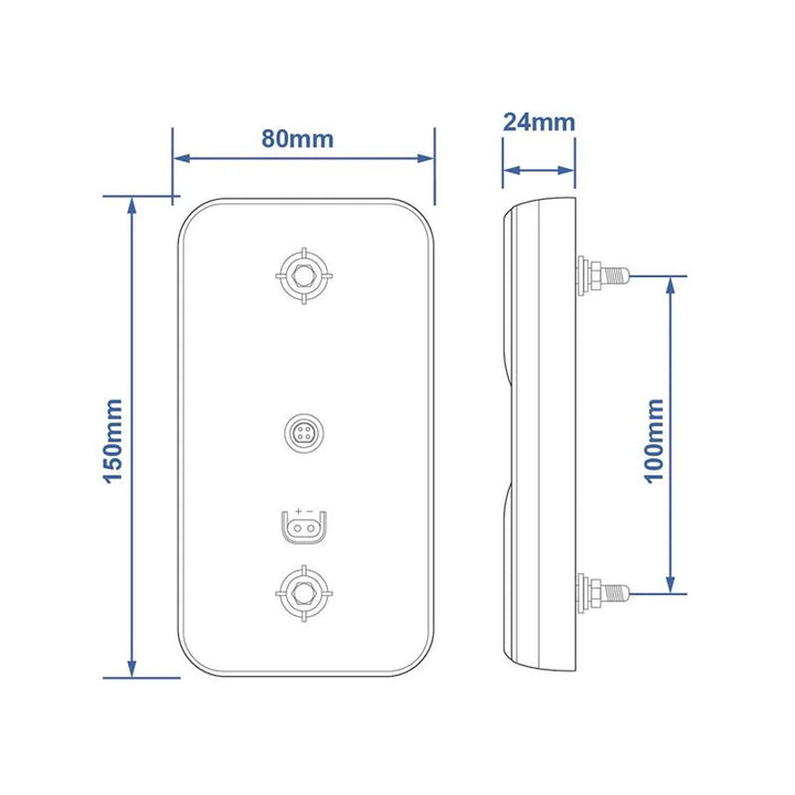 ProPlus Achterlicht 12/24V 4 functies 80x150mm LED