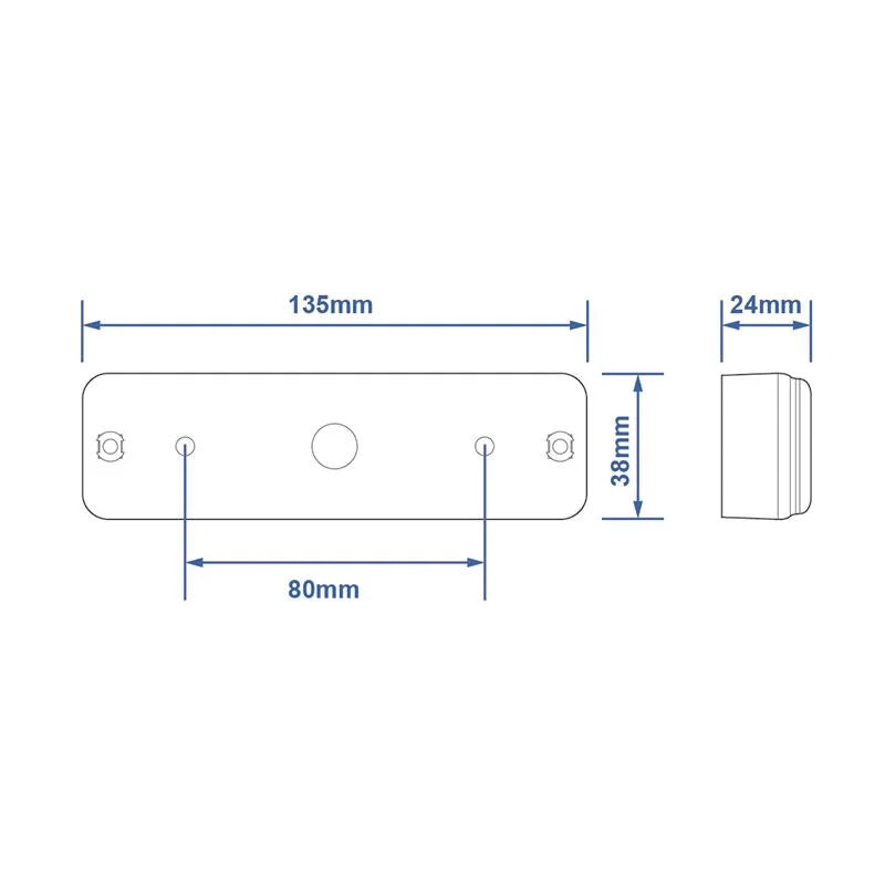 ProPlus Achterlicht 12/24V 2 functies 135x38mm LED met houder zwart