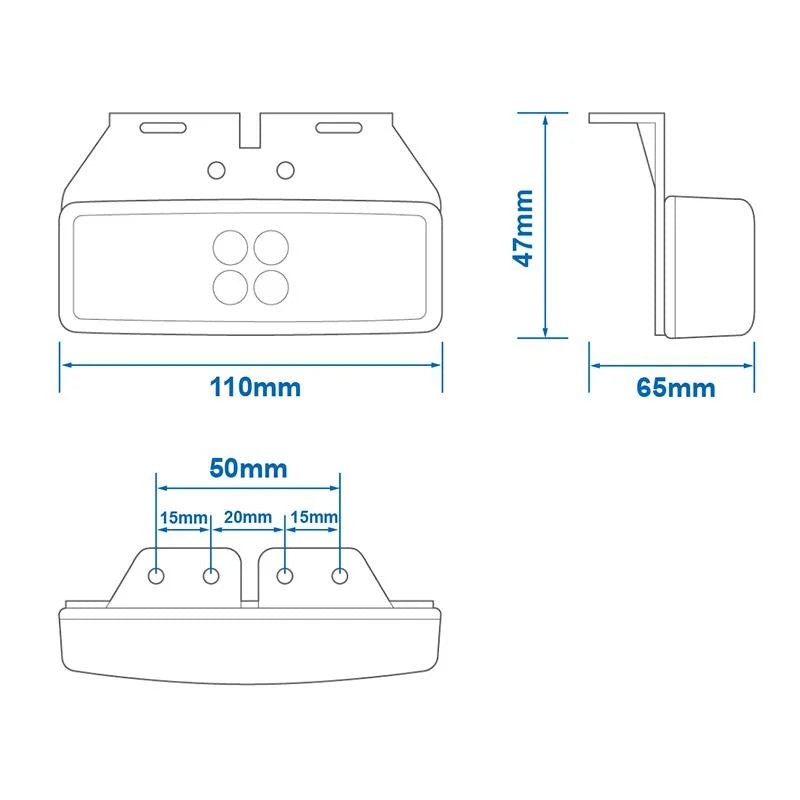 ProPlus Markeringslamp 12/24V rood 110x40mm LED met houder