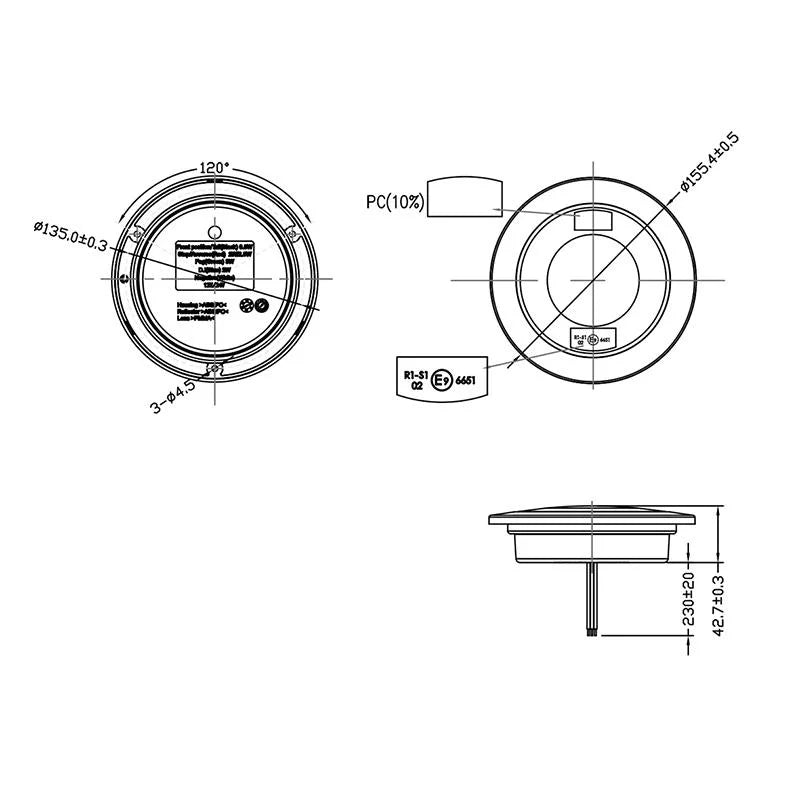 ProPlus Achterlicht 3 functies 122mm 24LED chroom