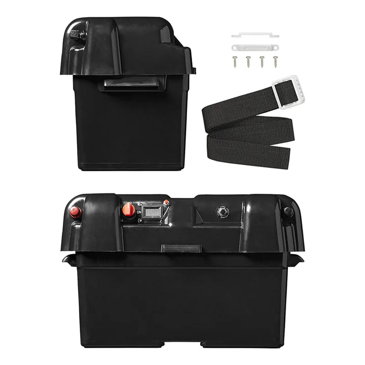 ProPlus Accubak 35x18x20cm 2x USB - 1x 12V stekkerdoos - Voltmeter