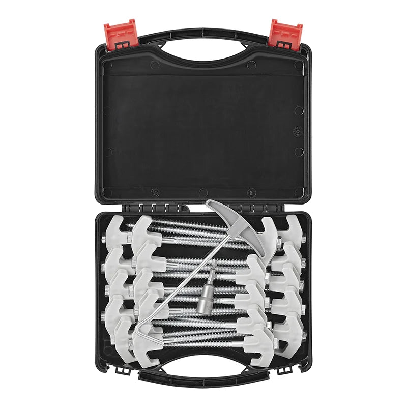 ProPlus Tentharing 20 cm metaal schroefbaar met kunststof haak en schroefkop - set van 20 stuks in koffer