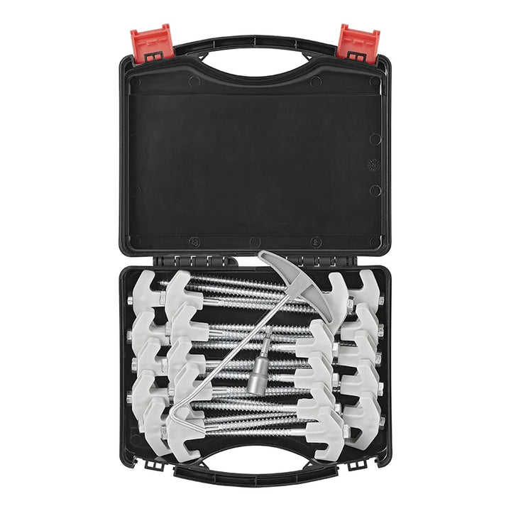ProPlus Tentharing 20 cm metaal schroefbaar met kunststof haak en schroefkop - set van 20 stuks in koffer