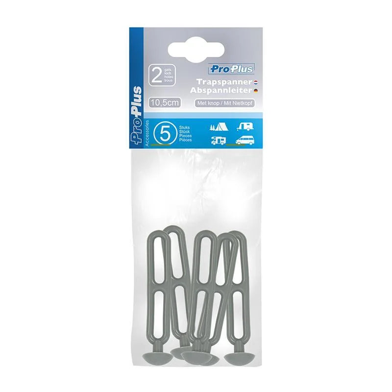 ProPlus Trapspanner met Knoop - 10.5 cm - Grijs - 5 stuks