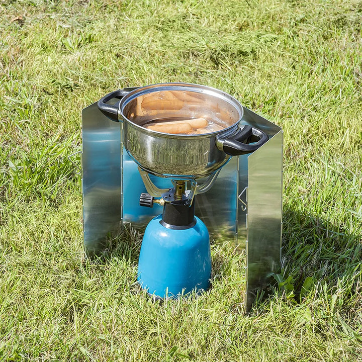 ProPlus Kookwindscherm 5-delig aluminium vouwbaar 49 x 26 cm