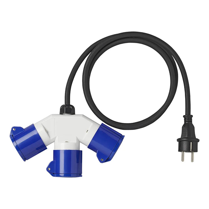 ProPlus Verloopkabel 150cm 3x2,5mm² van Schuko stekker naar 3xCEE