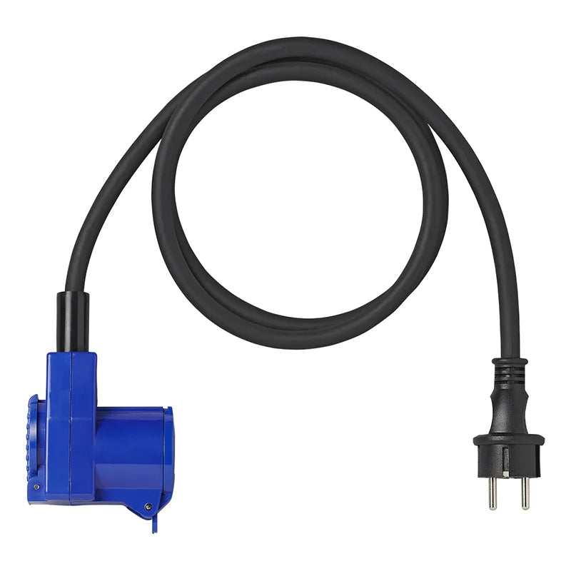ProPlus Verloopkabel 150cm 3x2,5mm² van Schuko stekker naar haakse CEE contrastekker + Schuko stopcontact