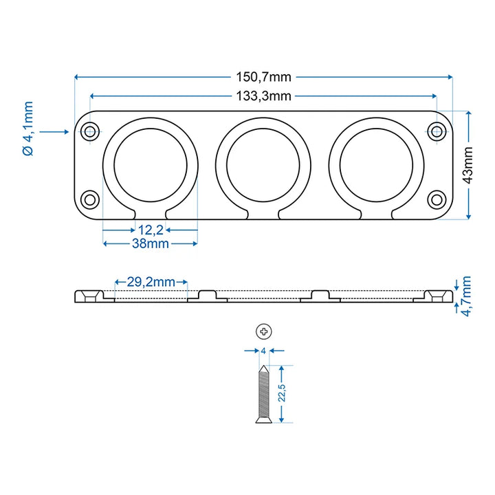 ProPlus Inbouw- / installatieframe drievoudig