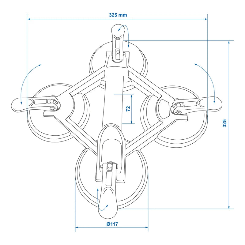 ProPlus Vacuümheffer Met 4 Zuignap - Maximaal 180 kg