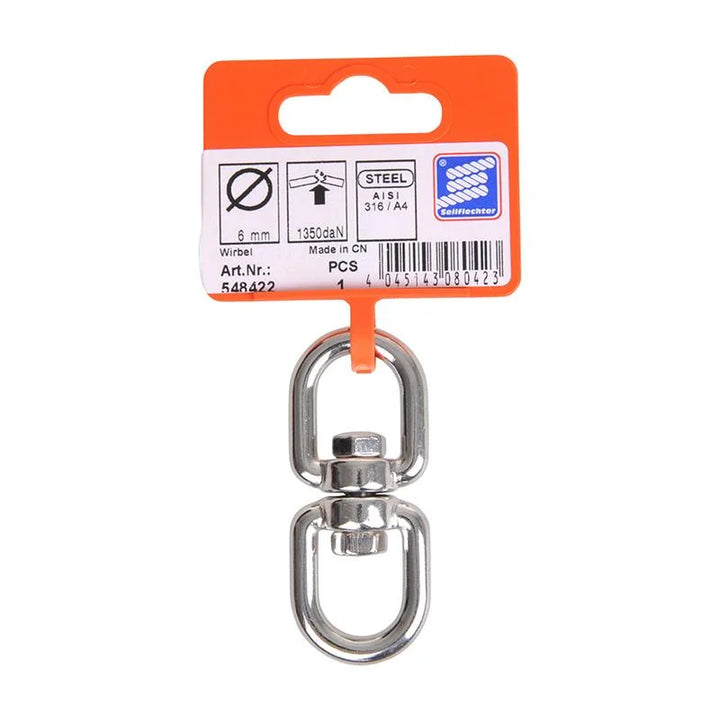ProPlus Wartelsluiting 6mm, A4 RVS AISI 316, oog/oog, 1.350 daN