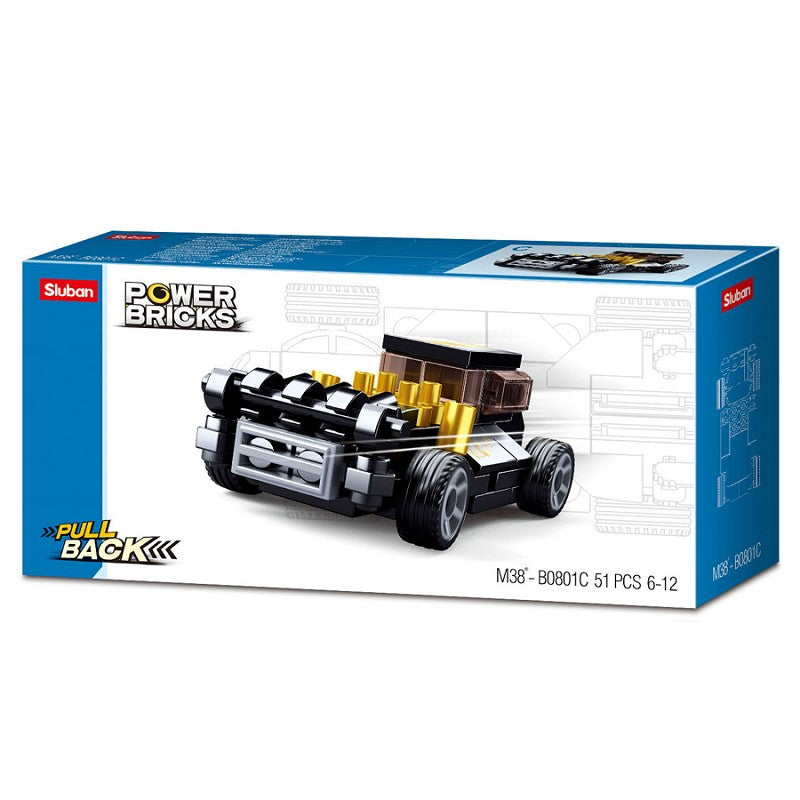 Sluban Powerbricks-Pullback/Black Mod Rod M38-B0801C #16095