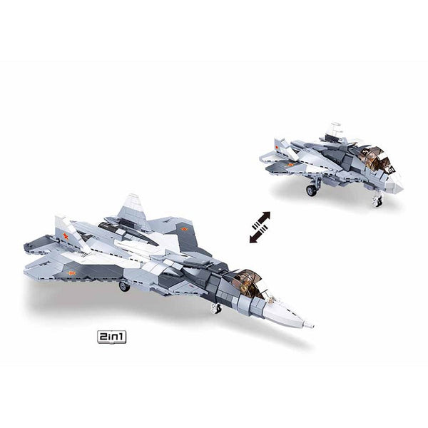 Sluban Grey white jet fighter 2in1 M38-B0986 #16155