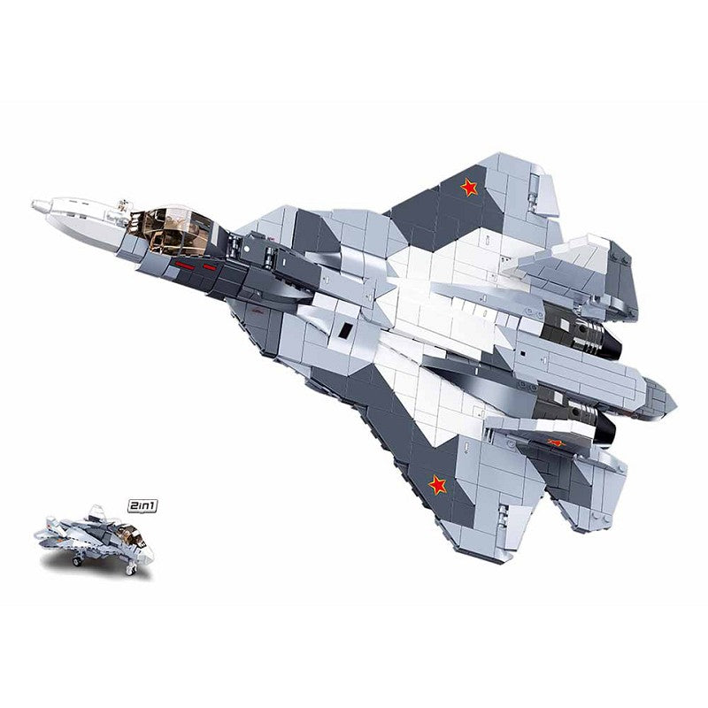 Sluban Grey white jet fighter 2in1 M38-B0986 