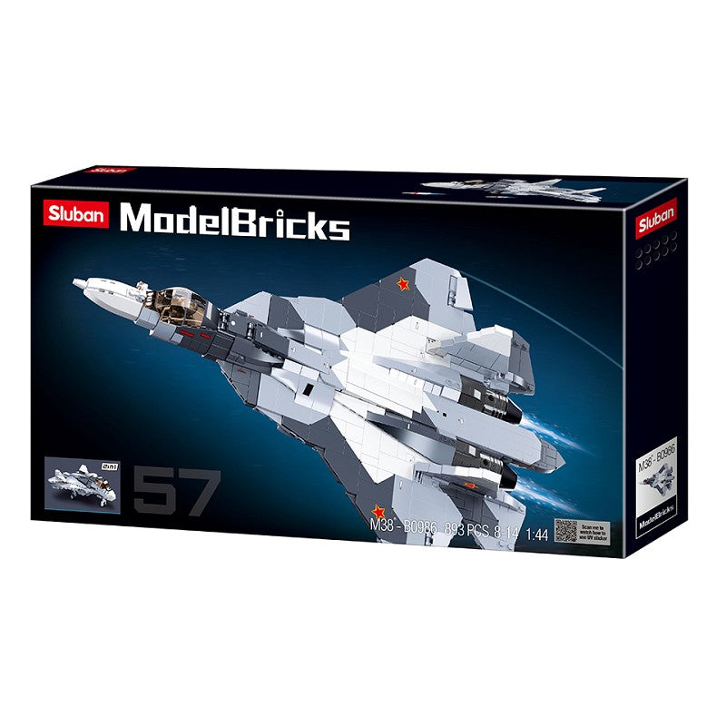 Sluban Grey white jet fighter 2in1 M38-B0986 