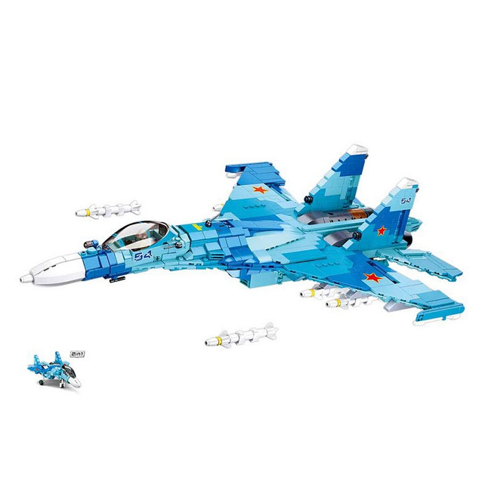 Sluban blue jet fighter M38-B0985 