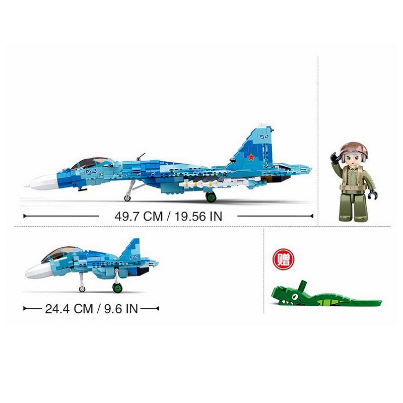 Sluban blue jet fighter M38-B0985 