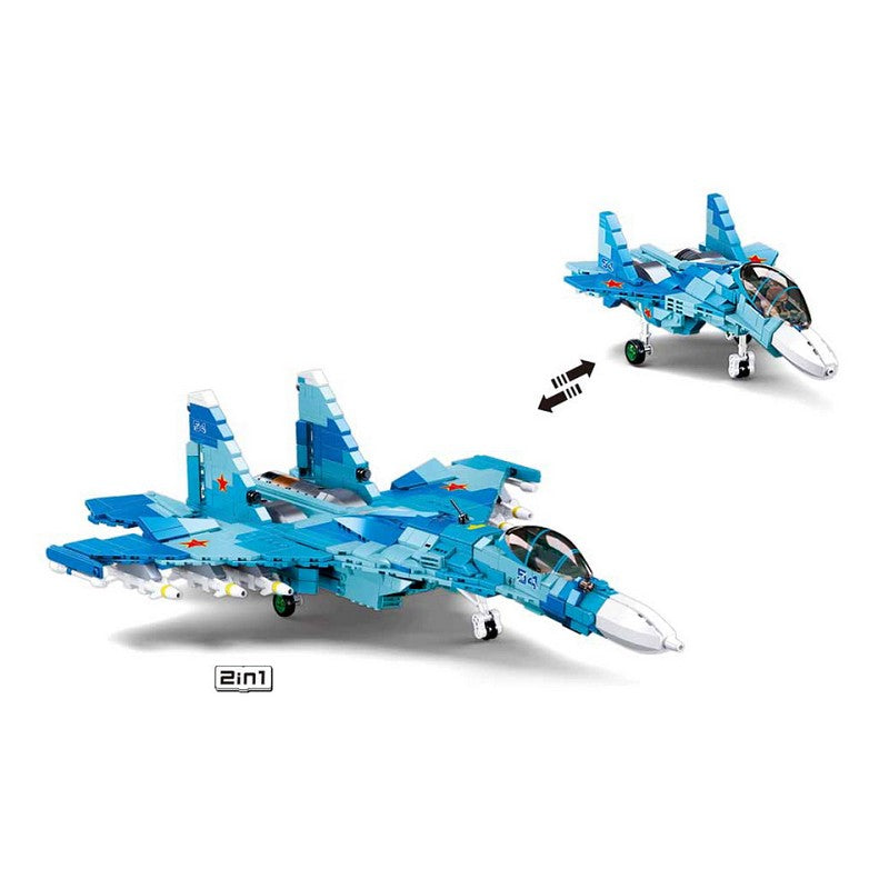 Sluban blue jet fighter M38-B0985 