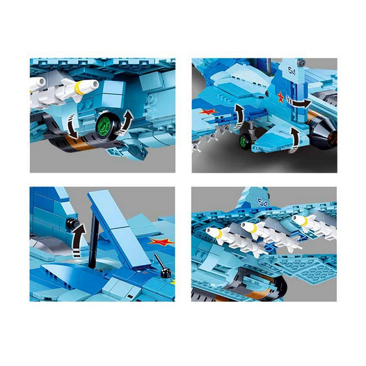 Sluban blue jet fighter M38-B0985 