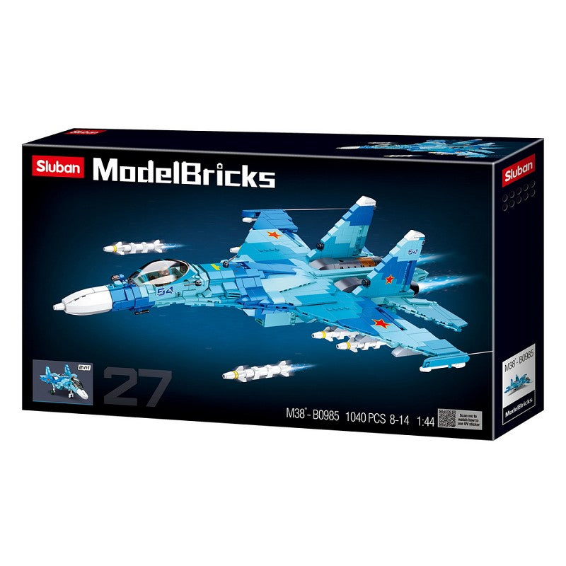Sluban blue jet fighter M38-B0985 