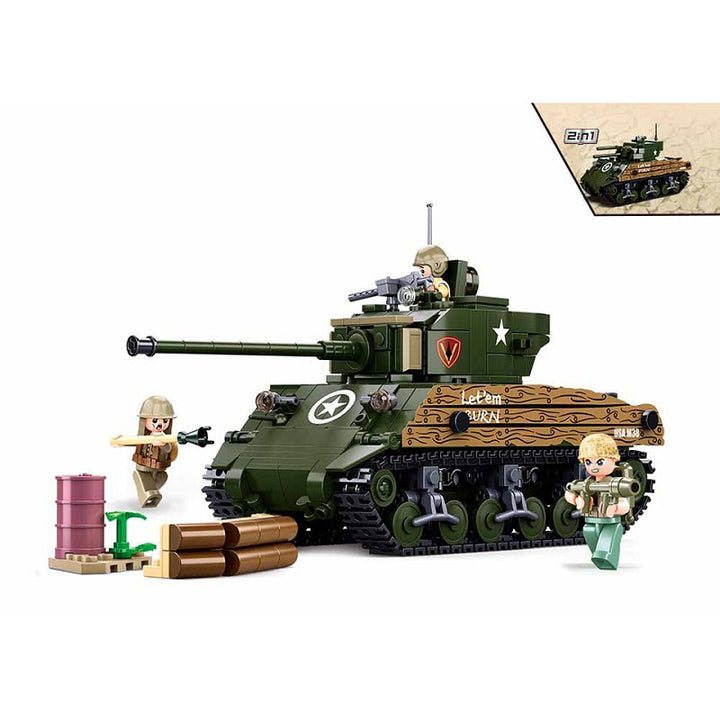 Sluban WWII M4A3 (76W) medium tank M38-B1110 