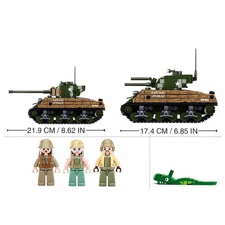 Sluban WWII M4A3 (76W) medium tank M38-B1110 
