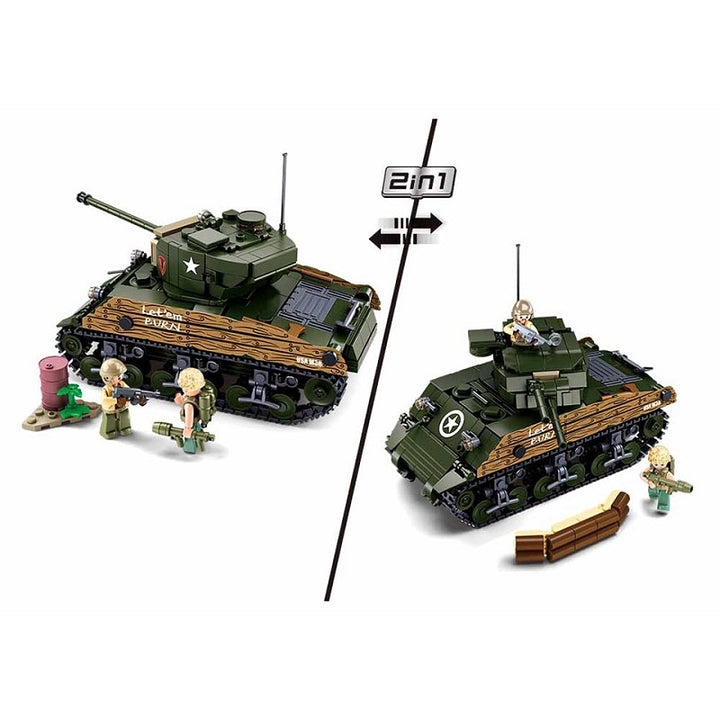 Sluban WWII M4A3 (76W) medium tank M38-B1110 
