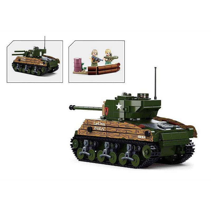 Sluban WWII M4A3 (76W) medium tank M38-B1110 