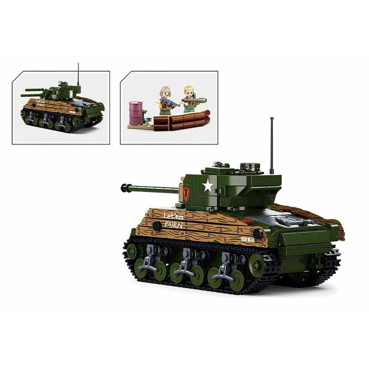 Sluban WWII M4A3 (76W) medium tank M38-B1110 