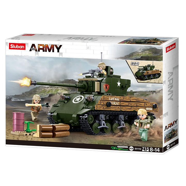 Sluban WWII M4A3 (76W) medium tank M38-B1110 