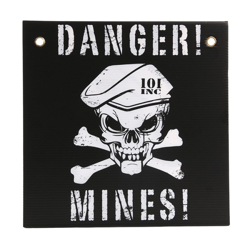 101 INC Plastic plaat danger mines - Zwart/Wit