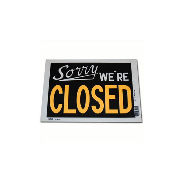 Plastic plaat klein sorry we're closed #8167